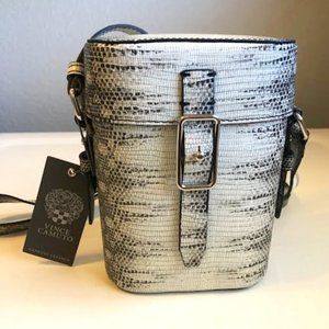NWT VINCE CAMUTO Pema Crossbody Snake Hard Case Retro Camera Bag